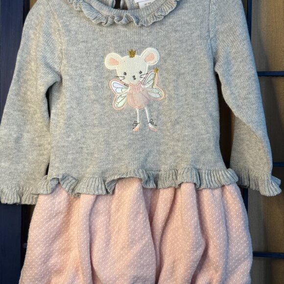 Tahari Baby Knit Mouse Dress with Tights – Size 12M Sugar Plum Fairy Christmas - Picture 3 of 8
